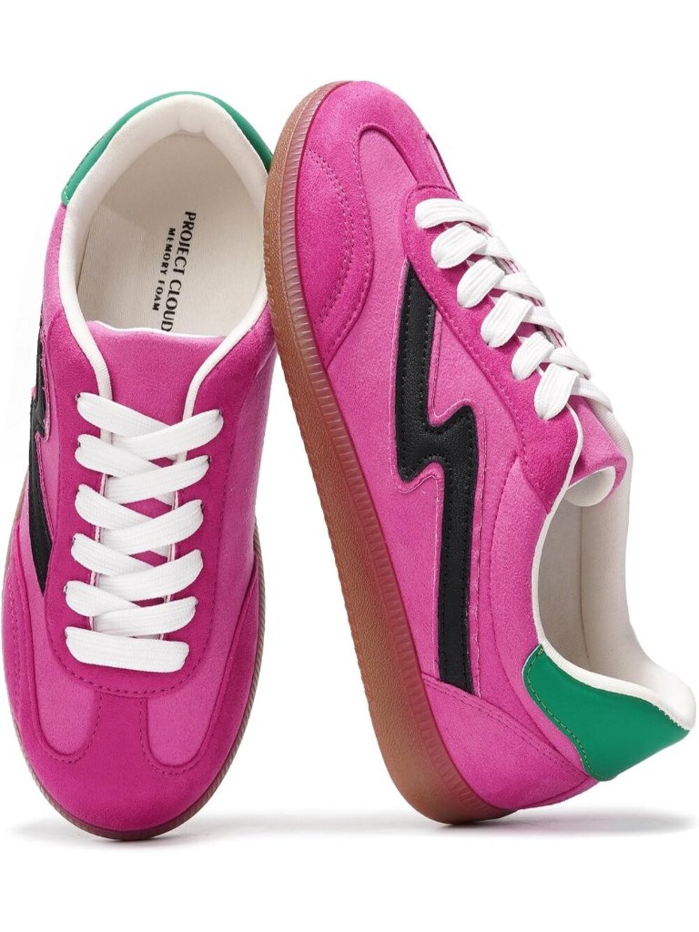 🆕Women's Hot Pink Sneakers Comfortable Fashion Lace Up Trendy Sneakers Casual